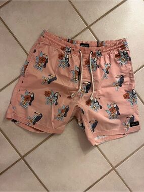 Barney Cools Pink Floral Toucan Swim Shorts